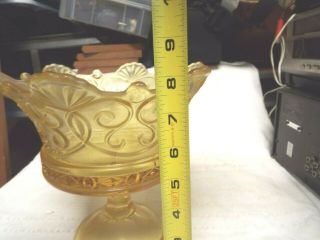 Vintage Yellow Crown Footed Compote/Bowl Fostoria? 3