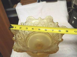 Vintage Yellow Crown Footed Compote/Bowl Fostoria? 4