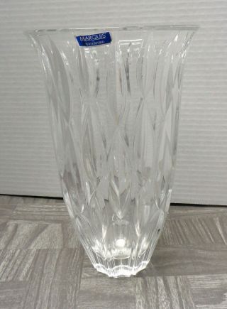9 " Marquis By Waterford " Rainfall " Crystal Vase With Sticker