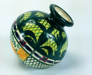 Vintage Costa Rica Tilted Side Vase Hand Painted