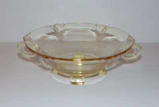 Vintage Heisey Empress Sahara Yellow Footed Bowl With Handles
