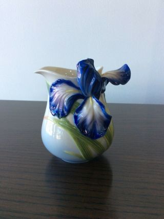 Fz02483 Franz Porcelain Eloquent Iris Flower Creamer Rare In The Box.