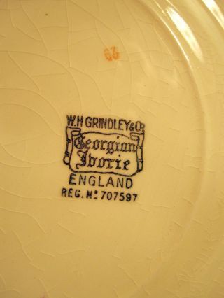 Set of Four Cream,  Blue W.  H.  Grindley & Co Ltd Georgian Iborie The Kendal Plates 5