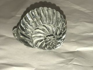 Vintage Art Glass Collectible Marked Crystal Conch Sea Shell Paperweight