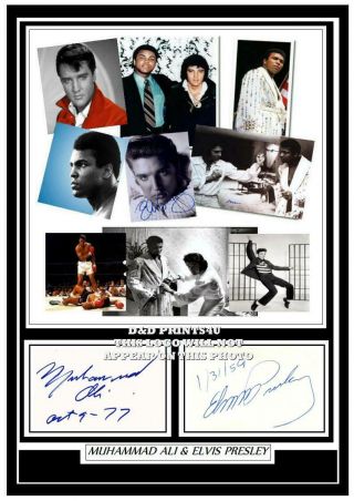 (57) Eivis Presley & Muhammad Ali Signed A4 Photo/mounted/framed (reprint)