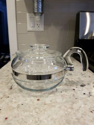 Vintage Pyrex Flameware 6 - Cup Glass Stovetop Coffee/tea Pot 8446 - B