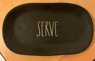 Rae Dunn Serve Black Platter/serving Tray