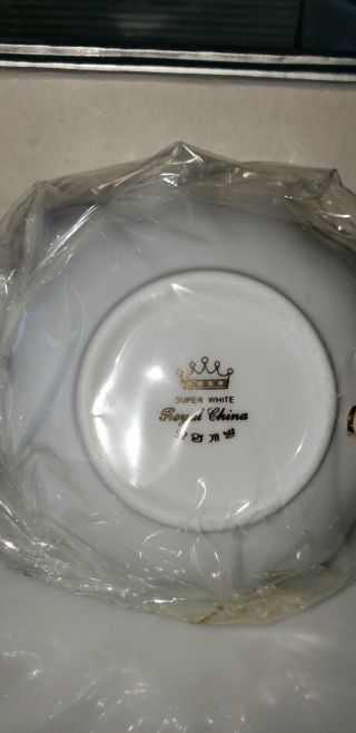 Royal Born Fine China Tea Cup Saucer Set - Coffee Cup Set 6 cups 6 Saucer Set 4oz 6