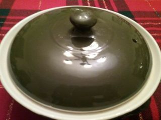 Vintage Hall 825 Green Oval Covered Casserole Dish Bakeware Avocado Olive Usa