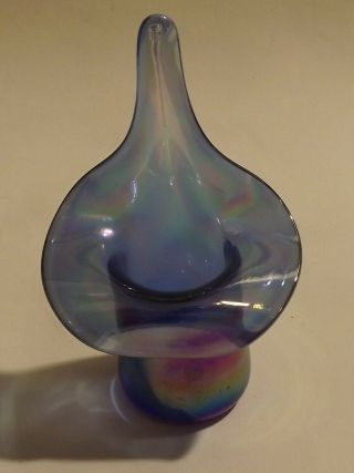Charles Gibson 2001 Iridescent Carnival Glass Jack In The Pulpit Tulip Toothpick