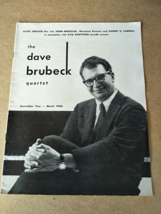 Dave Brubeck Quartet 1960 Australian Tour Programme Program Concert Jazz