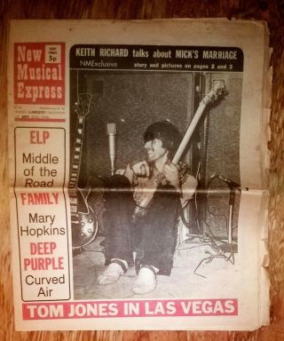 Nme 26.  6.  71 Rolling Stones,  Elp,  Mott The Hoople Deep Purple Family Curved Air