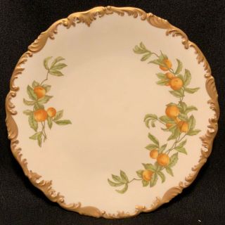 Antique Tressemann & Vogt Limoges Hand Painted & Gilt Oranges Plate - 9.  5 "
