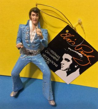 Elvis Presley In Concert Blue Jumpsuit Christmas Ornament