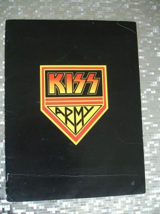 Kiss " Kiss Army Fan Club Folder W/ Discography Sheet " Aucoin Management