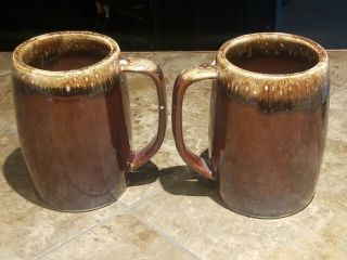2 Hull Mug Brown Drip Oven Proof Large Coffee Hot Chocolate Cup Beer Stein Usa