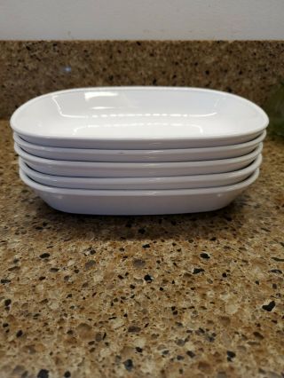 Corning Ware Sidekick White Dishes/bowls.  Set Of 5 P140 - B 6 3/4 Inches Oven Ware