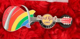 Hard Rock Cafe Pin St.  Louis Gay Pride Rainbow Arch Guitar Flag Hat Lapel Logo
