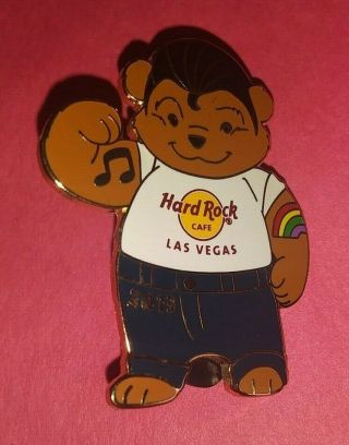Hard Rock Cafe Hrc 2013 Las Vegas Rainbow Teddy Bear W/ Classic Shirt Pin /le