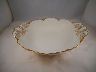Round Vegetable Serving Bowl By Haviland China Limoges,  Ranson Pattern Gold