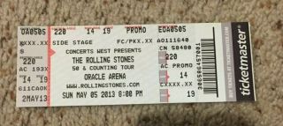 The Rolling Stones 50 & Counting Concert Ticket Stub 5/5/2013 Oracle Arena