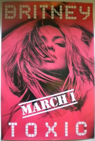 Britney Spears Toxic Official Uk Record Company Poster