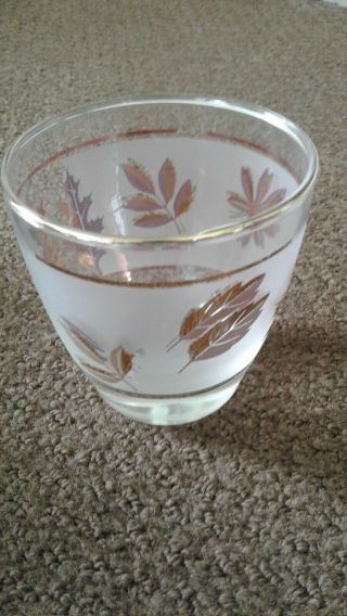Vintage Libbey Cocktail Glasses - Frosted With Gold Leafs 1960s