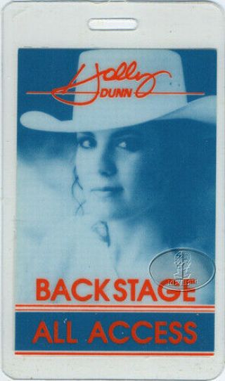 Holly Dunn 1989 Blue Rose Of Texas Tour Laminated Backstage Pass
