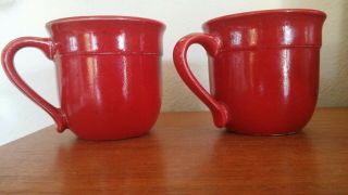 Matching Emile Henry Coffee Mugs Provencale Solid Red Made In France