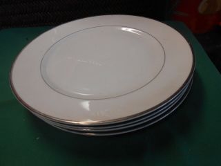 Great Vintage " Sears " Harmony House " Silver Melody " 1963 Set Of 4 Dinner Plates