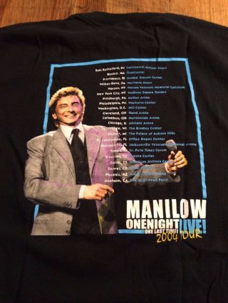 Barry Manilow 2004 Tour Shirt One Night One Last Time Mens Xl Vintage Euc