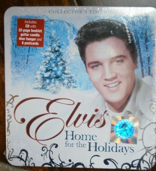 Elvis Presley Home For The Holidays Collectors Tin Christmas Cd Etc