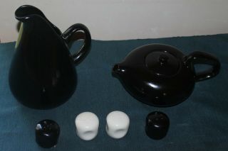 Russel Wright Oneida Teapot,  Water Pitcher With Salt And Pepper Shakers X2