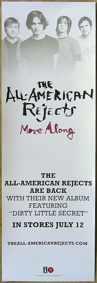 The All - American Rejects Move Along Promo Poster Tyson Ritter Nick Wheeler Rare
