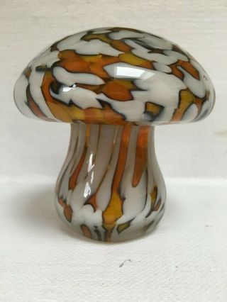 Mdina Vintage Art Glass Mushroom Signed On Base