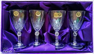 Set Of 4 Royal Crystal Rock Italy Wine Goblets Originalpackage From Tuscany