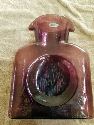 Vintage Blenko Water Bottle - Mulberry Purple