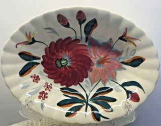 Vintage Blue Ridge Pottery Vegetable Bowl Bright Hand Painted Floral Design