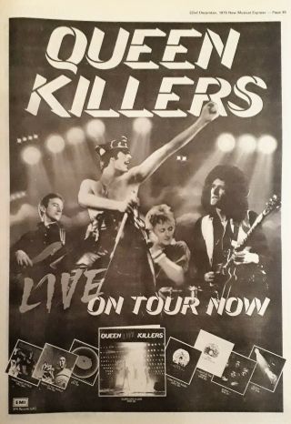 Queen - Killers Live On Tour Nme Full - Page Uk Advert Dated 22/12/79