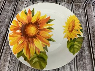 Royal Norfolk Set of 4 Tuscan Yellow Sunflowers Autumn Fall Dinner Plates 10.  5” 2