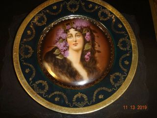 Antique Royal Vienna Cobalt & Gold Plate With Portrait