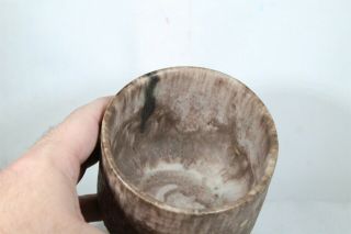 Arts Crafts McCarty Gold Fleck Ringed Round Art Pottery Tea Bowl 4
