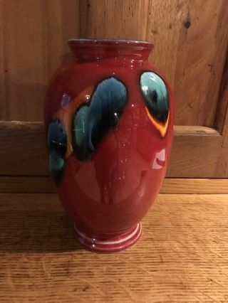 Poole Pottery England Colorful Vase - 8” High Marked Signed