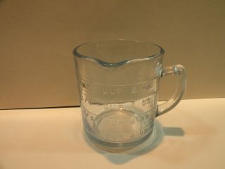 Vintage Fire King Oven Glass Measuring Cup,  1 Side Spout,  Sapphire Blue Glass