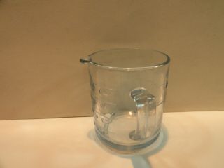 VINTAGE FIRE KING OVEN GLASS MEASURING CUP,  1 SIDE SPOUT,  SAPPHIRE BLUE GLASS 2