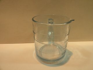 VINTAGE FIRE KING OVEN GLASS MEASURING CUP,  1 SIDE SPOUT,  SAPPHIRE BLUE GLASS 4