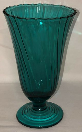 Jeannette Swirl Ultramarine 8 1/4 " Footed Vase