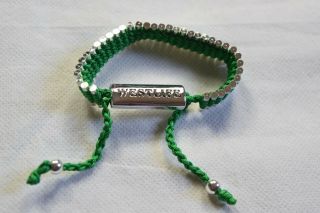 Westlife Logo Adjustable Silver Green Bracelet Official In Pouch Bag Rare