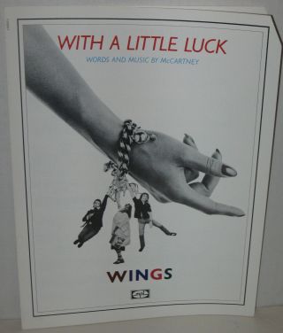 1978 Paul Mccartney & Wings " With A Little Luck " Sheet Music