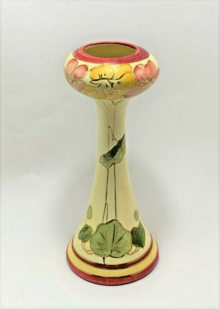 Royal Dux? Antique Vintage Art Nouveau Floral And Gold Vase -
